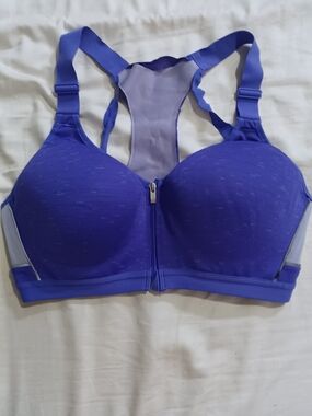 Victoria's Secret Purple Front-Zip Racerback Sports Bra